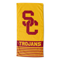 USC Trojans Gold Cardinal SC Interlock Stripe Beach Towel